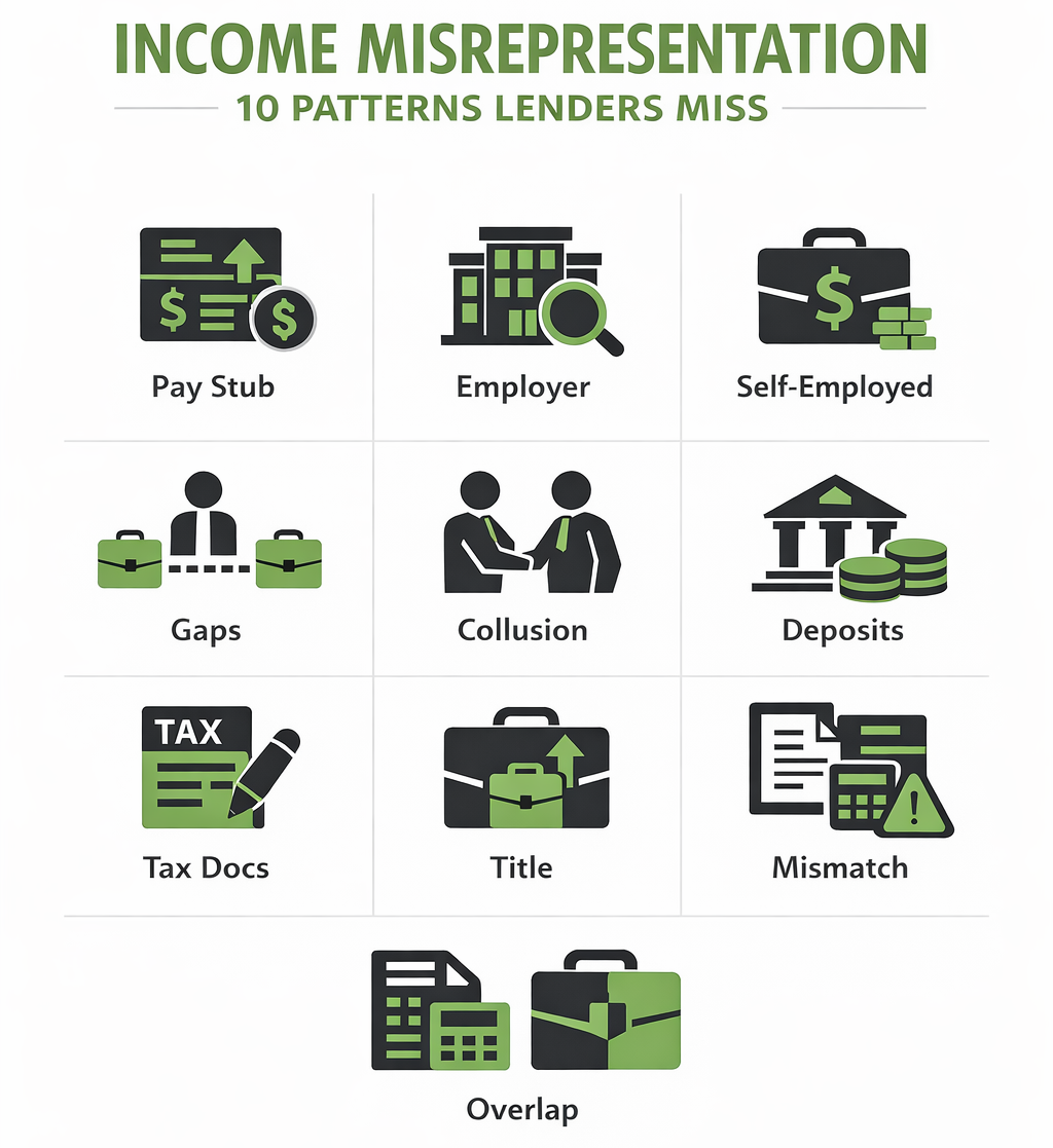 In a competitive lending environment, speed matters. Accuracy matters more. Income misrepresentation remains one of the most common and expensive forms of applicant fraud across consumer, mortgage, and small business lending. What makes it tricky is that many files look clean at first glance. The problem is not a lack of documents. The problem is missed patterns.
In lending operations, Quality Assurance (QA) is the set of checks a second set of eyes, a control team, or an automated review process uses to confirm that a file is accurate, consistent, and compliant before it is approved or funded. It’s guardrail that catches errors and fraud indicators that can slip past a fast-moving front-line review.
Below are ten income misrepresentation patterns lenders often overlook, paired with practical QA flags and process improvements you can implement right away.
Pay stub inflation
Applicants may present pay stubs with exaggerated hours, overtime, commissions, or bonuses that do not align with the position or the industry.
QA flags (Quality Assurance checks)
Look for unusually high earnings for an entry-level role. Watch for perfectly round numbers, inconsistent year-to-date totals, and pay periods that do not line up with calendar dates.
Process improvements
Standardize a pay stub review checklist that includes pay frequency validation, year-to-date math checks, and a comparison to typical wage ranges for the role and geography. When risk is elevated, validate income through independent sources rather than relying solely on borrower-provided documents.
Fake employers or front businesses
Some applicants list employers that do not exist or use a real business name while routing verification calls and emails to a friend, family member, or the applicant.
QA flags
Employer email domains that do not match the company name. “HR” contacts who only answer from a personal mobile number. A company with no credible online footprint, no physical address, or a recently created website.
Process improvements
Add an employer legitimacy step to your workflow. Verify business registration, web presence, and directory listings. Use third-party verification when possible. For higher-risk files, confirm income using IRS transcript options when applicable to your product and program requirements.
Self-employment fabrication
Applicants may claim self-employment income without credible evidence of business activity or may inflate revenue while downplaying expenses.
QA flags
Vague business descriptions, no business registration, no online presence, inconsistent EIN usage, or missing tax schedules that typically support self-employment income.
Process improvements
Require a consistent document set, such as recent tax returns with applicable schedules, business registration documentation, and bank statements that show business cash flow. Train reviewers to evaluate plausibility of revenue patterns by industry type.
Employment gaps filled with invented work history
Short-term roles are inserted to cover gaps and create the appearance of stable employment.
QA flags
A job listed for a brief window with no corroboration in public profiles, no verifiable supervisor, or inconsistent dates across the application, resume, and documentation.
Process improvements
Use structured timeline checks that compare the application, credit report employment fields, and verification responses. When something does not reconcile cleanly, move the file to secondary review instead of allowing close enough answers.
Employer collusion or friendly favors
A legitimate employer may misstate income, hours, or job status as a favor to the applicant.
QA flags
Verbal verification conflicts with written documentation. Job duties described do not match the title. Income stated in the verification call differs from pay stubs or W-2s.
Process improvements
Build a policy for when a single-source employer verification is not sufficient. Consider requiring a second corroborating source, such as W-2, tax transcripts where permitted, or consistent bank deposit evidence tied to payroll.
Bank statements with curated deposits
Applicants may inflate deposits using temporary transfers, cash deposits, or circular movement of funds to mimic payroll.
QA flags
Recurring deposits with identical amounts that do not match a payroll cadence. Sudden large deposits near application dates. Multiple transfers between accounts that appear engineered to create a balance.
Process improvements
Review transaction descriptions and deposit sources, not just totals. Require additional months of statements when patterns look engineered. Implement a source of funds escalation when large deposits are unexplained.
Altered tax documents
Digitally edited W-2s and 1040s can be polished and convincing, especially when PDFs are provided.
QA flags
Formatting and font inconsistencies, odd spacing, misaligned boxes, or numbers that do not mathematically reconcile across line items.
Process improvements
Do not treat borrower-provided tax documents as a primary source on higher-risk files. Use IRS transcript verification workflows when applicable. Create a rule that any visible formatting anomalies trigger independent validation.
Job title inflation to justify income
An applicant lists an elevated title to support a higher claimed income or to make the file appear more stable.
QA flags
Executive titles at very small businesses without corroboration. Duties described that do not fit the title. Income inconsistent with typical compensation bands for that role.
Process improvements
Verify role and title during employment verification, not just dates and pay. Use compensation range data as a reasonableness check and require documentation that supports the level of responsibility claimed.
Inconsistent income across documents
Income figures may shift between the loan application, pay stubs, W-2s, and tax forms.
QA flags
Small mismatches that are repeated across the file. Annualized income calculated from pay stubs that does not match stated base pay. Conflicting bonus or commission numbers.
Process improvements
Use a standardized reconciliation worksheet or calculator that forces reviewers to document how income was derived and which document was treated as the authoritative source. Add a QA rule that requires resolution of discrepancies before clear-to-close.
Overlapping employment dates that inflate total income
Applicants may claim two full-time jobs at the same time or overlap dates to increase total qualifying income.
QA flags
Overlapping full-time roles without a credible explanation. Work hours that exceed realistic totals. Employment timelines that conflict across documents or verifications.
Process improvements
Run a timeline consistency review that checks start and end dates, pay period overlaps, and plausibility of hours. When overlaps exist, require additional proof that both jobs are real and that the borrower can sustain the workload and income.
Practical QA upgrades that reduce income misrepresentation
Implement a two-tier review model. Tier one handles standard files with a structured checklist. Tier two is a targeted fraud review for files with triggers such as new jobs, inconsistent numbers, unverifiable employers, or engineered deposits.
Train teams to focus on patterns, not paperwork volume. Fraudsters often submit more documents, not fewer.
Add documentation integrity checks. Require original PDFs from issuing systems where possible, and flag image-based statements, screenshots, or files with signs of editing.
Use independent verification strategically. Where your program allows, incorporate third-party employment verification, IRS transcript validation, and identity verification tools to reduce dependence on borrower-provided documents.
Private Eyes income verification services help lenders reduce this risk without slowing down the file. We combine document-level QA (pay stubs, W-2s, bank statements, and tax forms) with independent verification options so income can be confirmed from reliable sources, not just borrower-provided paperwork. When a file has elevated risk signals like mismatched figures, unverifiable employers, or unusual deposit patterns, our team supports a fast escalation path that helps underwriting resolve discrepancies early, document the decision defensibly, and move qualified borrowers to the closing table with greater confidence.
Key Takeaways
Most income misrepresentation is detected through patterns across documents, not a single obvious red flag.
Pay stubs, bank statements, and tax forms should always reconcile with each other and with the story of the loan.
Employer legitimacy checks help stop fake employers and “friendly” verifications.
Formatting, math errors, and inconsistent dates are common indicators of altered documents.
Use clear escalation triggers so suspicious files move to enhanced review fast.
Independent verification tools reduce reliance on borrower-provided paperwork.
Consistent checklists and reconciliation worksheets make fraud harder to slip through.
Ready to transform your lending experience? Contact us to get started and ensure efficiency and reliability in your loan approval processes.
Have questions? Speak to a Private Eyes expert for more information.